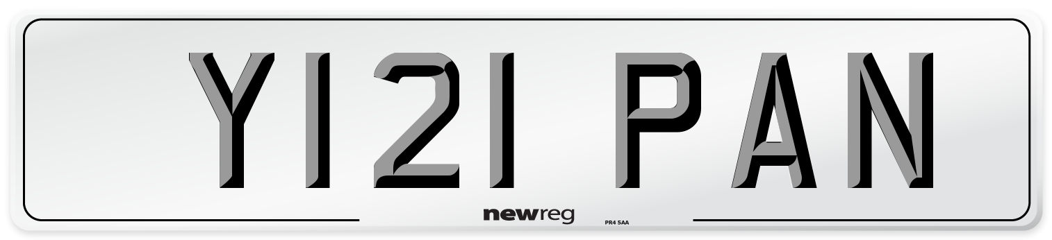 Y121 PAN Number Plate from New Reg